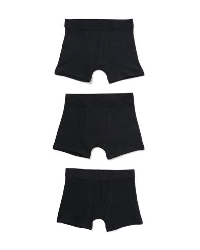 kinder boxers katoen/stretch - 3 stuks zwart
