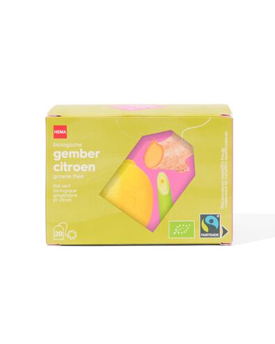 biologische groene thee gember citroen - 20 stuks
