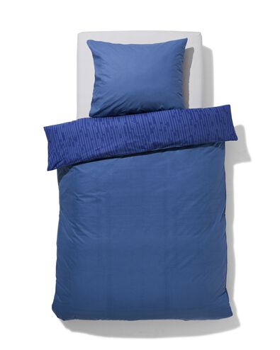 dekbedovertrek zacht katoen 140x220 streep blauw