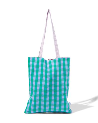 omkeerbare canvas tas ruiten 41x35cm