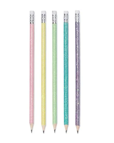 potlodenset glitter - 5 stuks