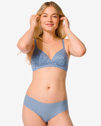 voorgevormde bh met kant zonder beugel blauw