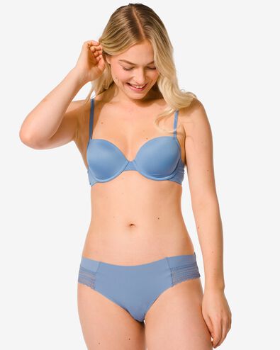 dames brazilian micro met kanten inzet blauw