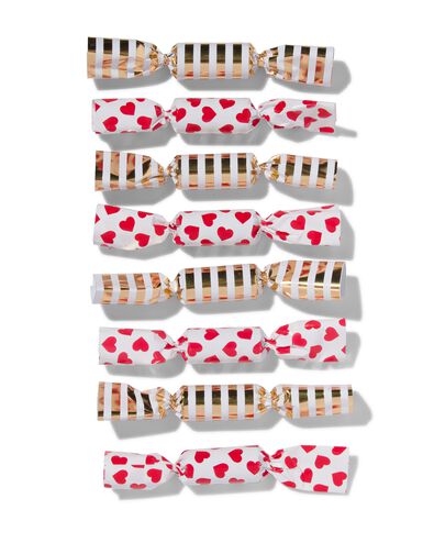 party surprises strepen/hartjes - 8 stuks