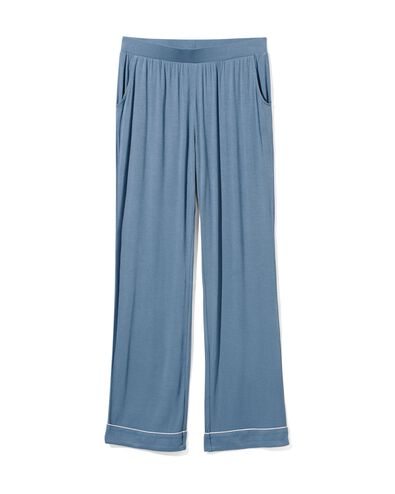 damespyjamabroek viscose middenblauw