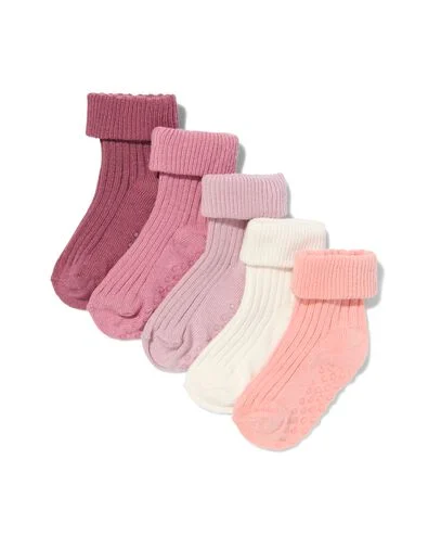 baby sokken met bamboe - 5 paar roze