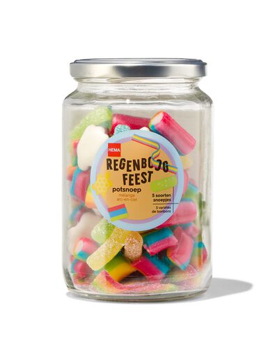 regenboog snoep in pot 375gram