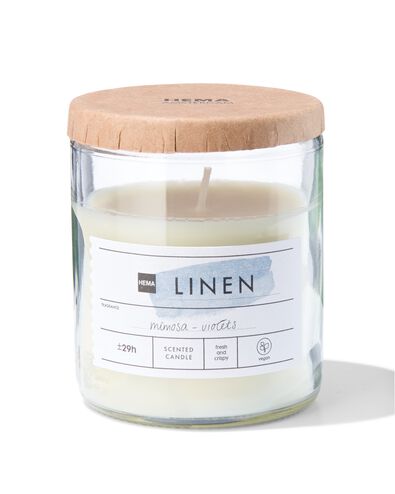 geurkaars in glas &Oslash;6.5 linen