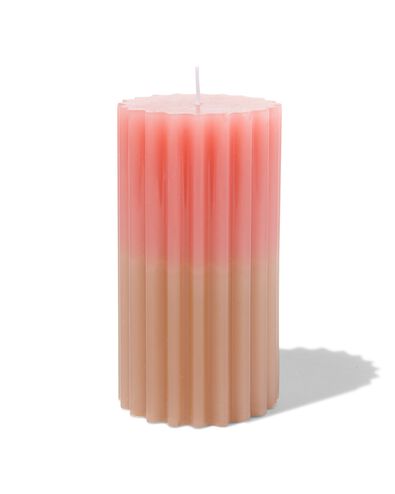 pilaarkaars met ribbels &Oslash;7x13 naturel/roze