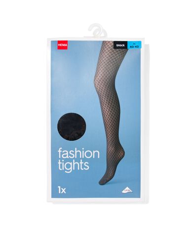 fashion panty met ruit 40 denier zwart