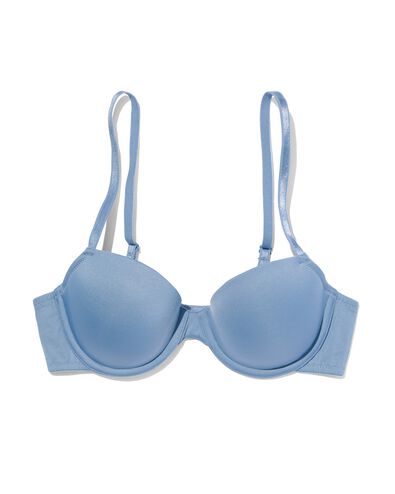 voorgevormde bh met beugel recycled/micro middenblauw