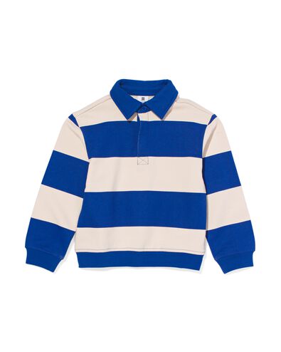 kindersweater polo strepen blauw