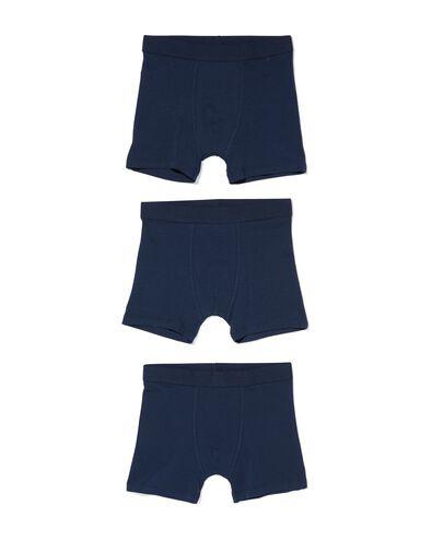 kinder boxers basic stretch katoen - 3 stuks blauw