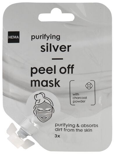 peel-off masker met houtskool zilverkleurig 15ml