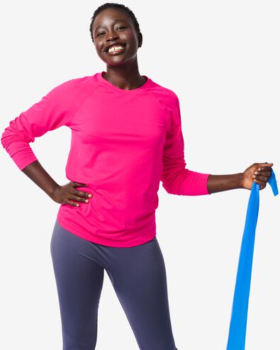 naadloos dames sportshirt roze
