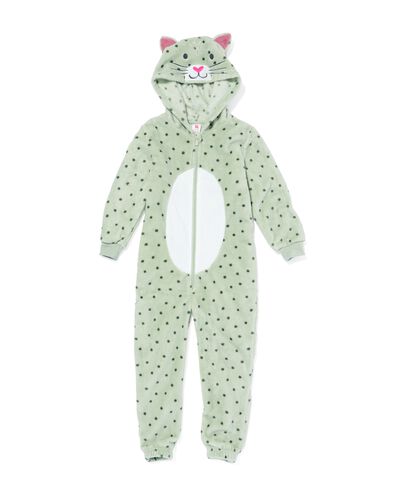 kinder onesie kat lichtgroen