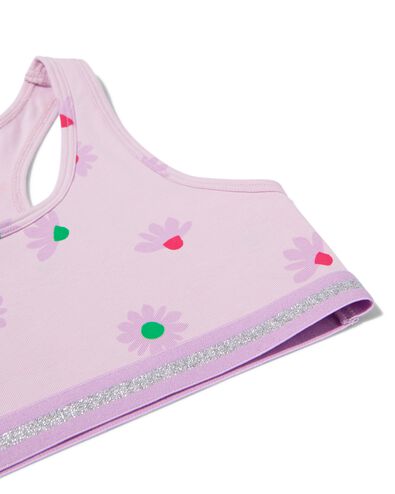 kinder croptops stretch katoen - 2 stuks lila