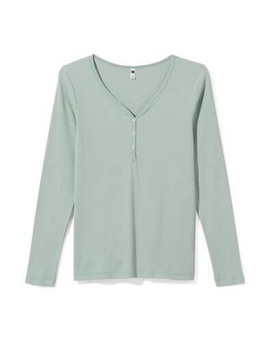 dames henley t-shirt Clara rib grijs