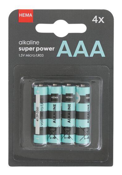 AAA alkaline super power batterijen - 4 stuks