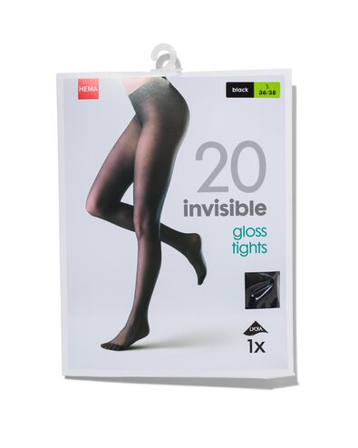 invisible panty gloss 20 denier zwart