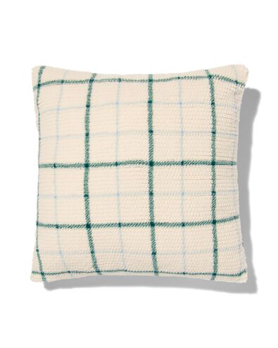 kussenhoes fleece met ruiten 50x50 ecru