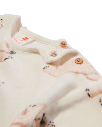 newborn sweater velours gebroken wit