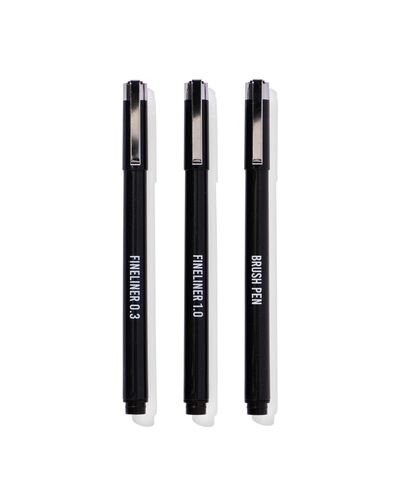 brushpen en fijnschrijvers - 3 stuks