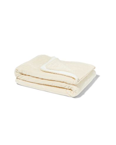 woonplaid fleece/sherpa 130x150 gebroken wit