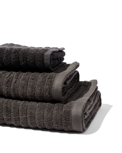 handdoek zware kwaliteit structuur wit donkergrijs
