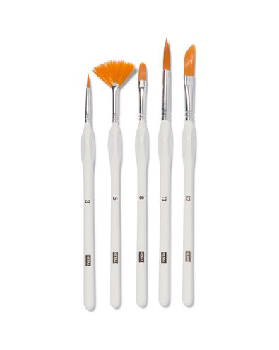 schilderpenselen met diverse punt - 5 stuks