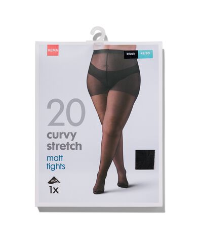 panty curvy stretch 20 denier zwart