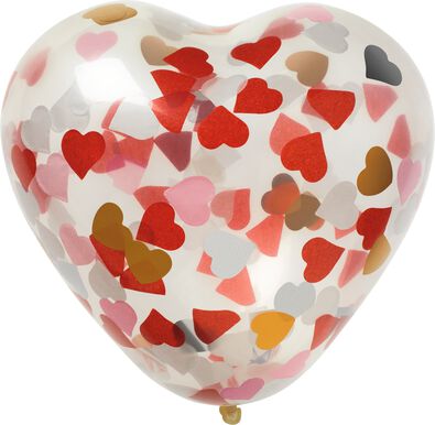 confettiballonnen hart 30 cm - 6 stuks