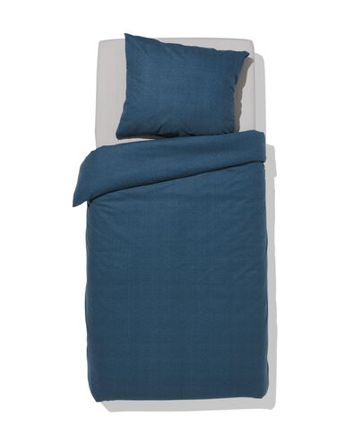 dekbedovertrek flanel 140x200/220 melange blauw