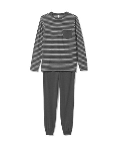 heren pyjama streep grijs