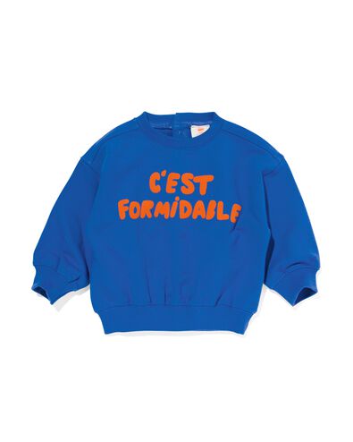 baby sweater 'c'est formidable' kobaltblauw