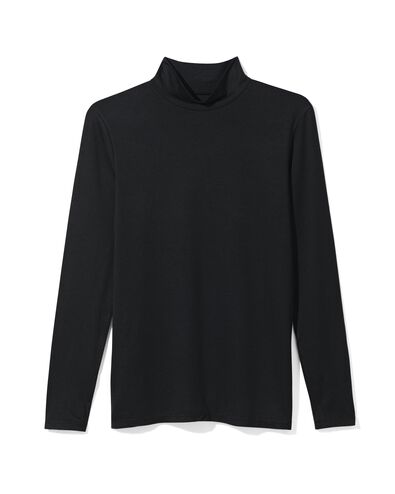 dames thermo shirt met col zwart