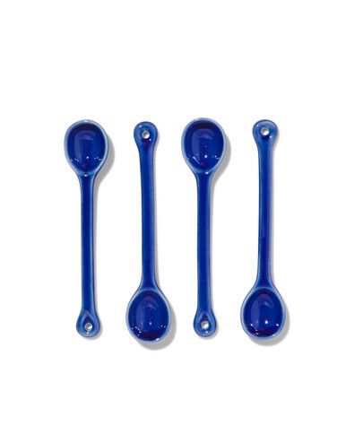lepeltjes 14cm aardewerk 4 stuks blauw