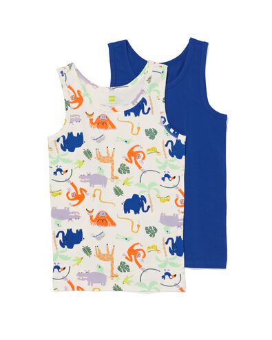 kinderhemden stretch katoen jungle - 2 stuks beige