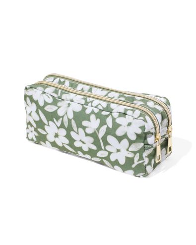 etui met dubbele rits bloemen