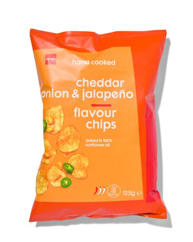 chips met cheddar, ui, jalapeno 125gram