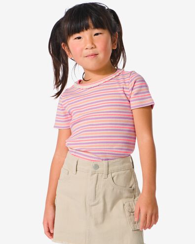 kinder t-shirt met ribbels multicolor