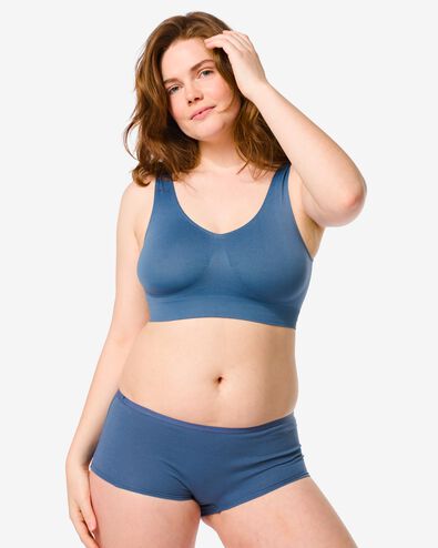 dames shorties stretch katoen  - 2 stuks blauw