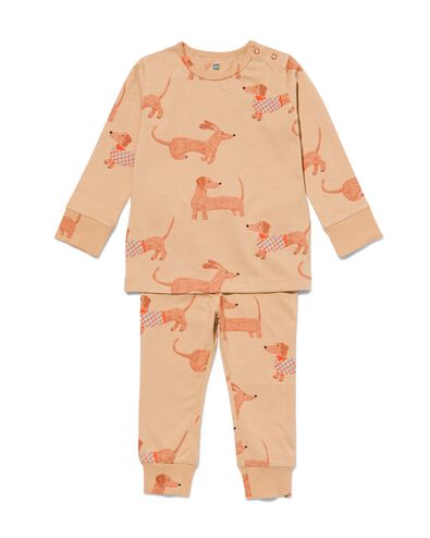 baby pyjama katoen hond beige