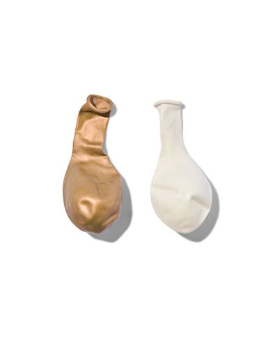 ballonnen 23cm wit/goud - 20 stuks