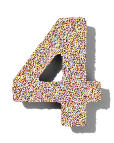 chocolade feestcijfer 4 met discodip