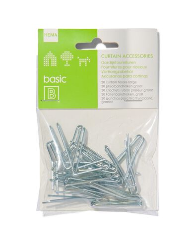 gordijn plooibandhaken groot - 20 stuks