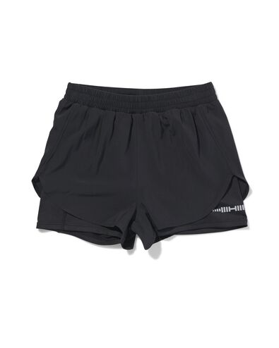 kinder korte sportbroek met legging zwart