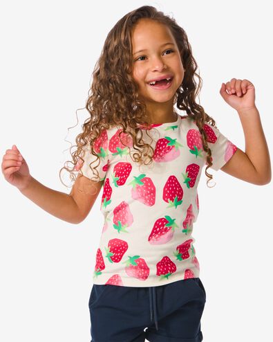 kinder t-shirt met aardbeien perzik