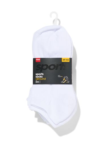heren enkelsokken sport - 5 paar wit