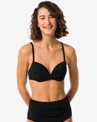 dames push-up bikinitop cup A-E zwart